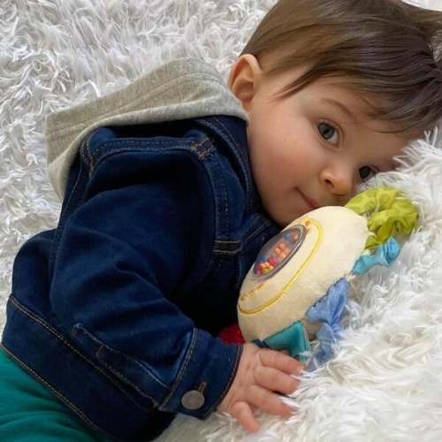 Teether Cuddly Rainbow Round Activity Toy - HABA | Maisonette