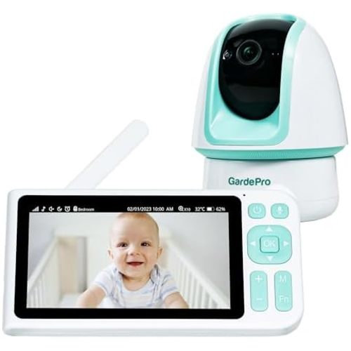 Infant Optics DXR-8 PRO Video Baby Monitor, 720P HD Resolution 5" Display, Patent-Pending A.N.R. (Active Noise Reduction), Pan Tilt Zoom, and Interchangeable Lenses
