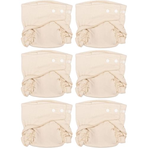 Osocozy Two Sized Fitted Cloth Diaper - 6 Count (Pack of 1) - Soft, Durable and Absorbent 100% Cotton Birdseye Weave Material. Easy to Use Snap Closures. Size 1 Fits 7-18 lbs