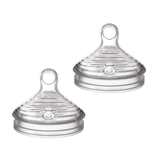 NUK Simply Natural Baby Bottle Nipples - Slow Flow, Silicone, Extra Soft, Anti-Colic Air System, BPA-Free, Pack of 2