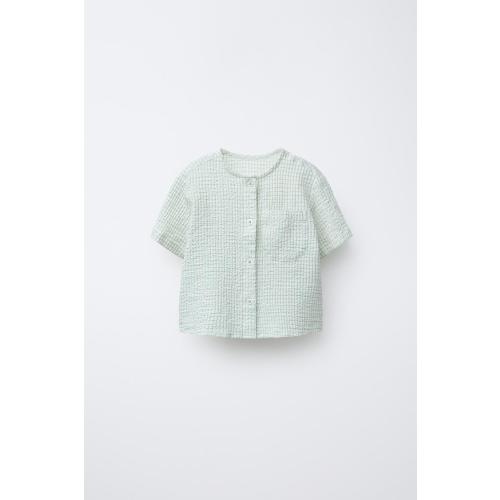 TEXTURED PLAID SHIRT - Oyster-white | ZARA United States