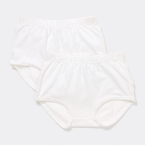 Dymples Baby Frill Bloomer Shorts 2 Pack - White -
