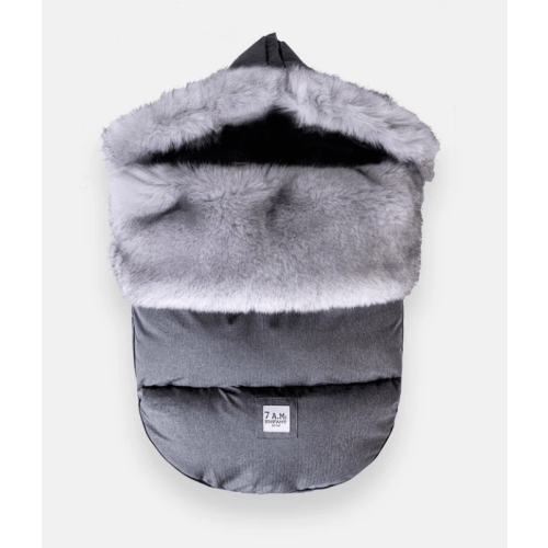 PlushPOD - Tundra Plush - Heather Grey Dark (Arctic Faux Fur) - Small/Medium 0-18M