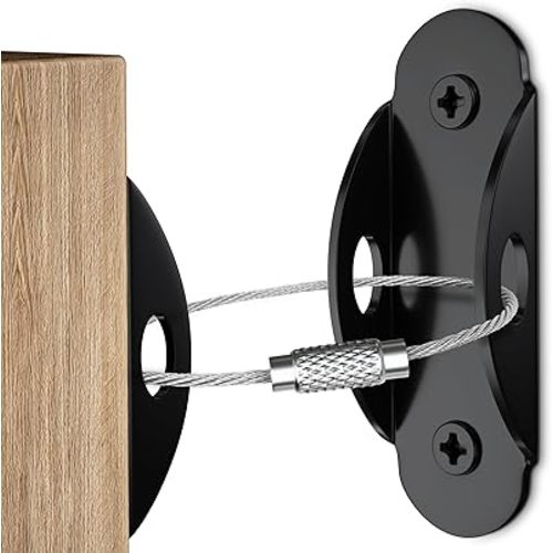 4our Kiddies 6 Pack Furniture Anchors, Anti Tip Furniture Straps for Baby Proofing, Anchor 400 Pound Furniture, Dresser to Wall Prevent Falling, Earthquake Straps for Child Safety(Black)