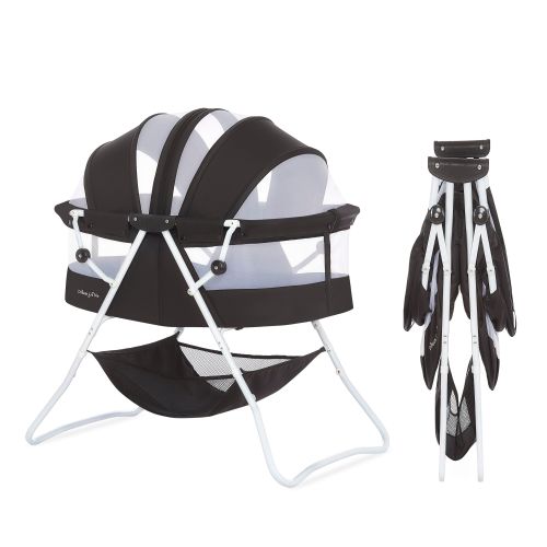 Dream On Me Karley Bassinet in Black, Quick Fold and Easy to Carry, Large Storage Basket - Shop Black Friday Deals for 2024!