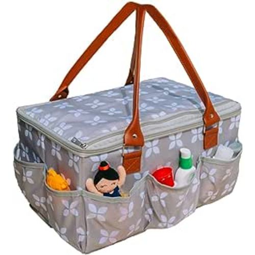 Amazon.com: Moteph Extra Large Diaper Caddy with Zip-Top Cover (With Changing Mat) : Baby
