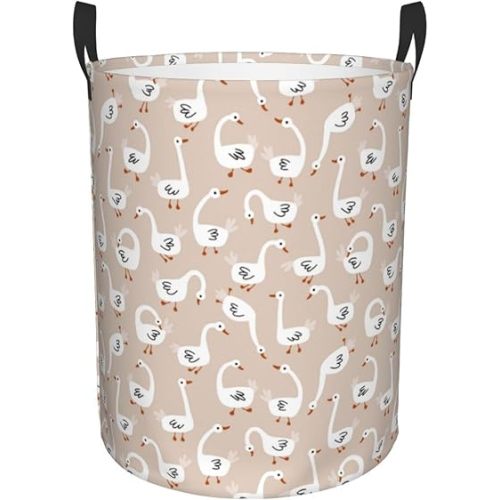 Large Laundry Basket with Handles - White Goose Baby Kids Dirty Clothes Laundry Hamper