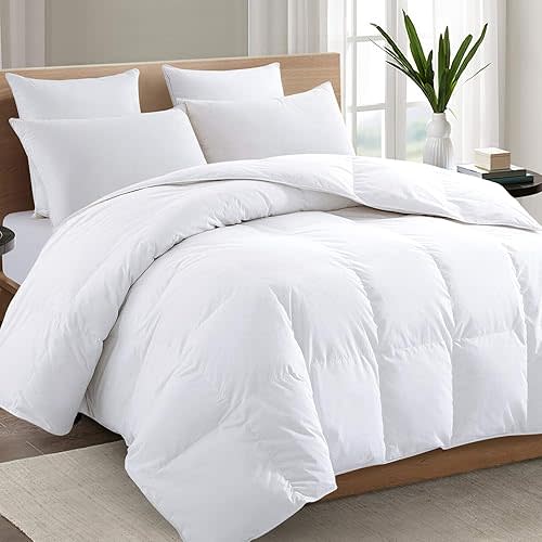 TEXARTIST Premium 2100 Series Full Comforter All Season Breathable White Comforter Soft 4D Spiral Fiber Quilted Down Alternative Duvet with Corner Tabs Luxury Hotel Style (82"x86")