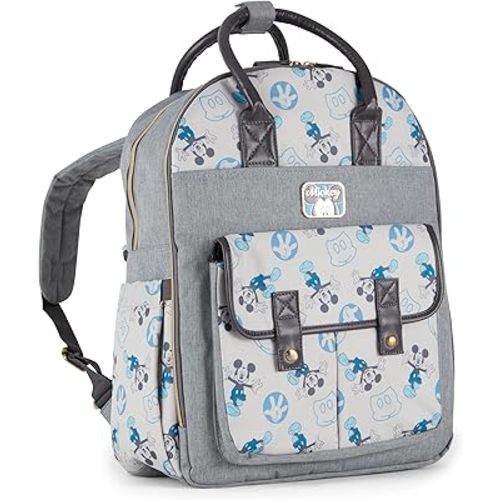 Disney Unisex Baby Travel Diaper Backpack| 16-Inches Height Multi-Functional Bag, Mickey Mouse Double Handle 2, Extra Large