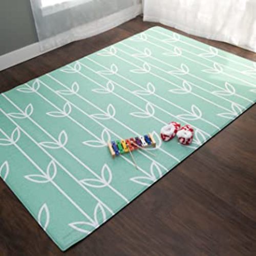 Baby Care Play Mat (Large, Sea Petals - Green) 82'' x 55'' Original One-Piece Reversible Rollable Waterproof Play Mat for Infants, Babies, Toddler, and Kids