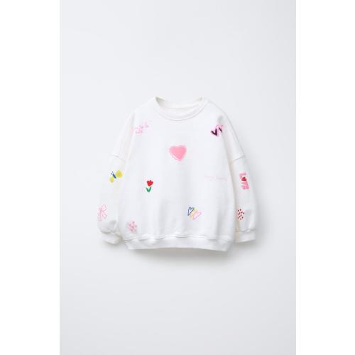 RAISED PATCH SWEATSHIRT - White | ZARA United States