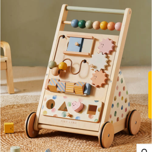 Tiny Land® Versatile Natural Wooden Baby Walker