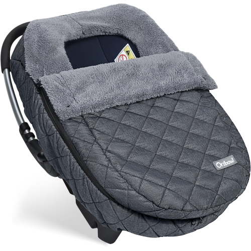 Orzbow Winter Baby Car Seat Cover, Warm Carseat Bunting Bag with Removable Zipper for Baby Boys & Girls, Waterproof Carseat Canopy Cover, Keeps Babies Warm and Cozy in Cold Weather, Dark Grey