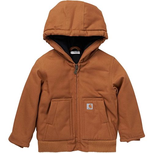 Carhartt Boys' Canvas Insulated Hooded Active Jac - Carhartt Brown - 3T