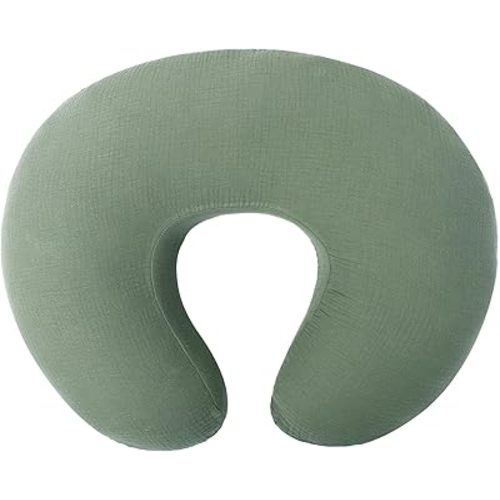 Owlowla Muslin Nursing Pillow Cover,Soft Cotton Nursing Cover Fits Breastfeeding Pillow for Baby Boy Girl(Olive)
