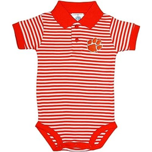 Clemson Tigers Newborn Striped Polo Bodysuit
