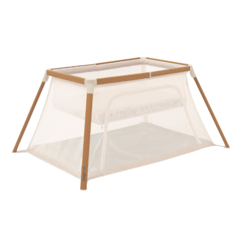 Tutti Bambini CoZee Go 3-in-1 Bassinet/Travel Cot/Playpen, Scandinavian Walnut & Ecru