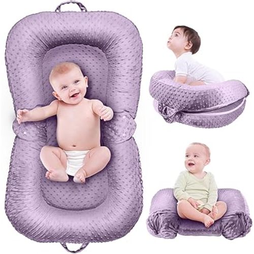 Baby Lounger - 3-in-1 Infant Lounger for Newborn 0-24 Months, Breathable & Soft Baby Nest Cover Bed for Baby, Portable Newborn Lounger for Home and Travel, Babies Essentials Gifts