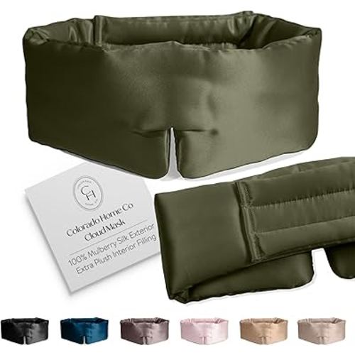 SUNDAYSILKS™ | Adjustable Silk Sleep Mask for Side Sleeper | Cloud-Like Comfort, Weighted for Deep Sleep | Soft Sleep Face Mask for Women & Men, Full Blackout, Cooling Silk Eye Mask for Sleeping