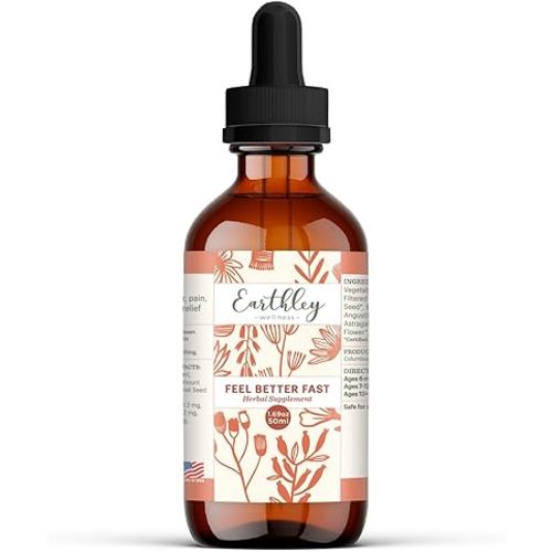 Earthley Wellness Feel Better Fast, All-Natural Relief for Minor Ailments, Supports Immune & Digestive Health, Echinacea Root, Fennel, Astragalus Root, Elder Flower and Cinnamon (1.69oz)