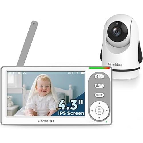 Baby Monitor no WiFi Needed, Long Range Baby Monitor with Camera and Audio, Pan-Tilt-Zoom Baby Camera Auto Night Vision VOX Lullabies 2-Way Audio