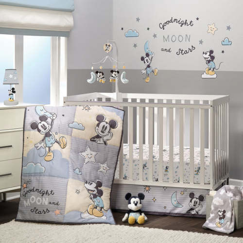 Disney Baby Moonlight Mickey Mouse 3-Piece Nursery Crib Bedding Set – Lambs & Ivy