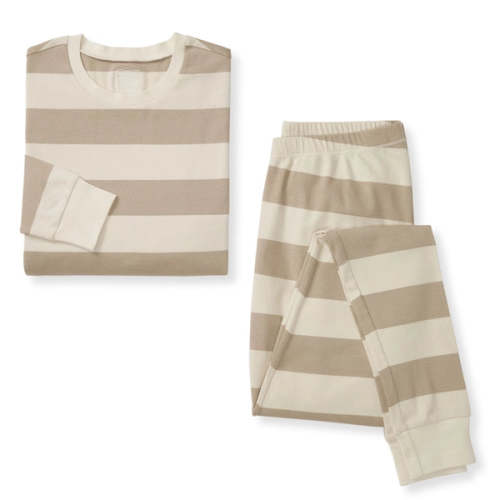 Mommy & Me Rugby Stripe Organic Cotton Pajamas - Oat – Burt's Bees Baby
