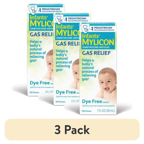 (3 pack) Infants' Mylicon Gas Relief Drops, Dye Free, 1.0oz