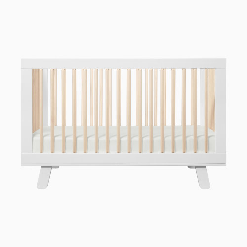 babyletto Hudson 3-in-1 Convertible Crib with Toddler Bed Conversion Kit - White/Washed Natural