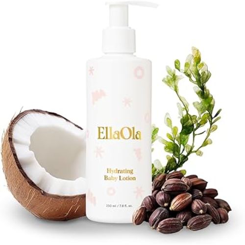 ELLAOLA Soothing Baby Lotion for Dry, Eczema Prone & Sensitive Skin with Jojoba Oil + Squalane - Moisturizing, Nourishing Lotion for Newborns, Babies & Kids, Fragrance Free | 7.8 fl. oz.