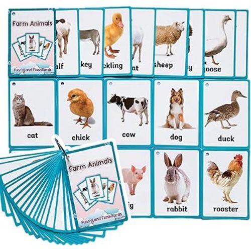 18PCS/Set Farm Animals Kids Gifts English Flash Cards Pocket Card Educational Learning Baby Toys for Children Pre-Kindergarten