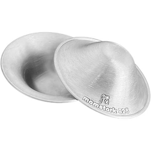 The Original Silver Nursing Cups - Nipple Shields for Nursing Newborn for Sore Cracked Breastfeeding Nipples - 925 Healing Cups Soothe,Relief,Protect and Care with Suede Storage Case (Regular)