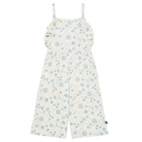 Infant &amp; Toddler Girls Bird Floral Ruffle Wide Leg Romper