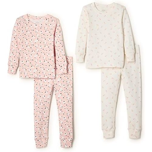Amazon Essentials x Sofia Grainge Unisex Toddlers and Babies' Snug-Fit Cotton Pajamas, Pack of 2