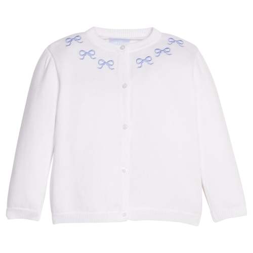 Embroidered Essential Cardigan - Blue Bows