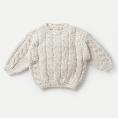 Boxy Cable Sweater - Fuzzy