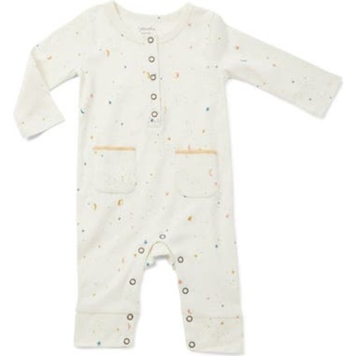 Print Long Sleeve Organic Cotton Romper, 3-6M