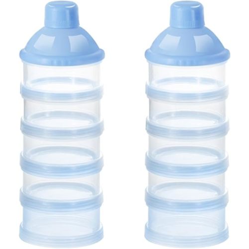 Accmor Formula Dispenser On The Go, 5 Compartments Stackable Formula Container for Travel, Baby Milk Powder Kids Snack Container, BPA Free