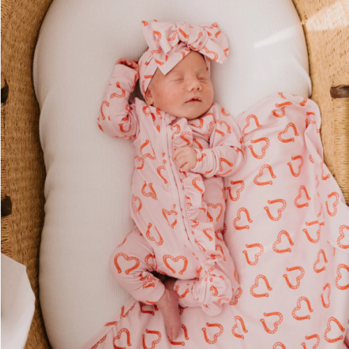 Frill Zip Romper | Western Red Hearts