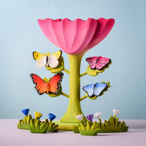 Adorable Wooden Butterfly Toy | Waldorf & Montessori Inspired Eco-Friendly Animal Toy | Handcrafted Organic Wood Made by Bumbu Tyos
