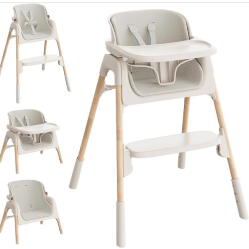 Mloong High Chair for Babies and Toddlers - Adjustable 4-in-1 Baby High Chairs with Dishwasher Tray, Easy Clean Highchair, Beige