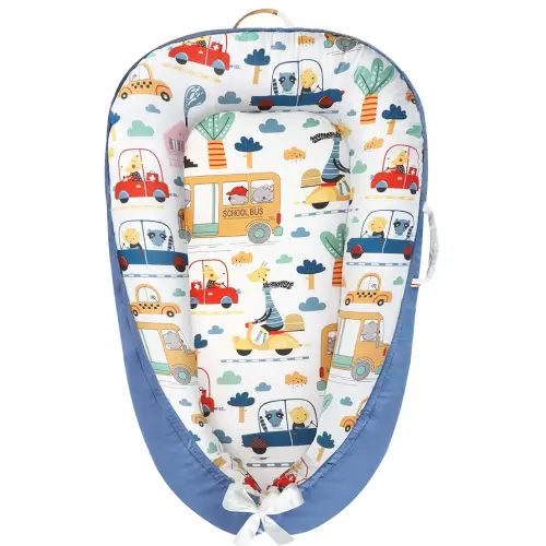 Baby Lounger - Baby Lounger for Newborn 0-24 Months, Breathable and Soft Cotton Cover Baby Nest, Portable Cozy Tummy Time Lounger for Home and Travel, Ideal Baby Essentials & Shower Gifts