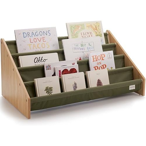 ZICOTO Decorative Kids Bookshelf - Modern Montessori Shelf for Nursery or Playroom - Holds Up to 20 Books & Small Toys