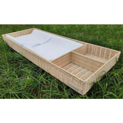LELLOBABY™ X Hampton BABY- Rattan Wicker Changing Tray Premier Plus+