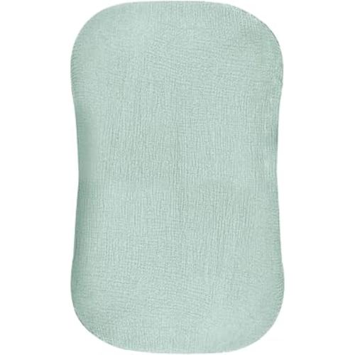 Hooyax Muslin Baby Lounger Cover, 100% Cotton Durable Newborn Lounger Cover, Soft and Breathable Infant Lounger Cover for Boys Girls, Covers Only (Blue-Green)