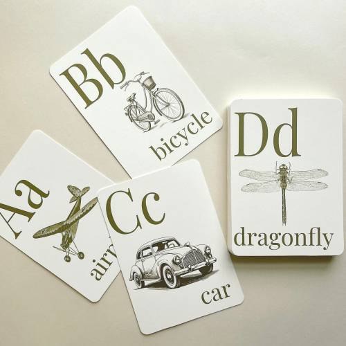 Vintage Style Schoolhouse Alphabet Cards