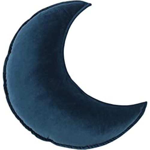 Star Moon Shaped Pillow Soft Velvet Nursery Stuffed Throw Pillows for Baby Room Kids Reading Nook Decor Gift (Moon, Teal)