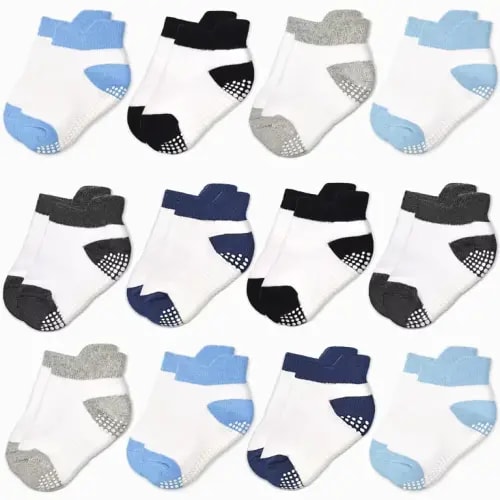 Non-Slip Baby Socks Infant Girls Boys Ankle Anti Slip Socks With Grips For 0-12 Month Toddler 1-5 Years Kids