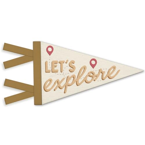 NEFMGEG Adventure Nursery Decor, Let's Explore Wall Felt Pennants Banners Flags, Boho Kids Room Wall Hanging Decor for Toddler Boys Girls Nursery Bedroom Playroom Classroom