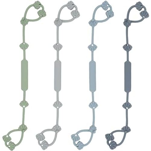 Pacifier Holder Clip for Baby: Toy Safety Straps 4pcs, Silicone Pacifier Strap for Boy Girl, Adjustable Baby Stroller Accessories for High Chairs, Cribs, Bags, Travel Essential